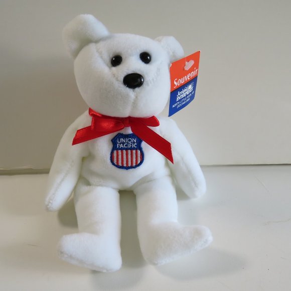 Union Pacific White Beans Bear Stuffed Animal Plush * #1 - Picture 1 of 8